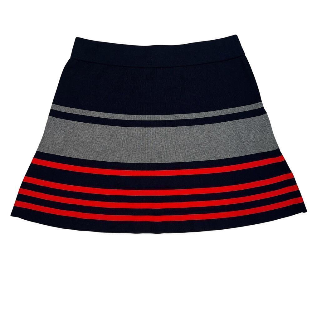 Ann Taylor LOFT Striped Sweater Skater A-Line Skirt NEW without tags Size L